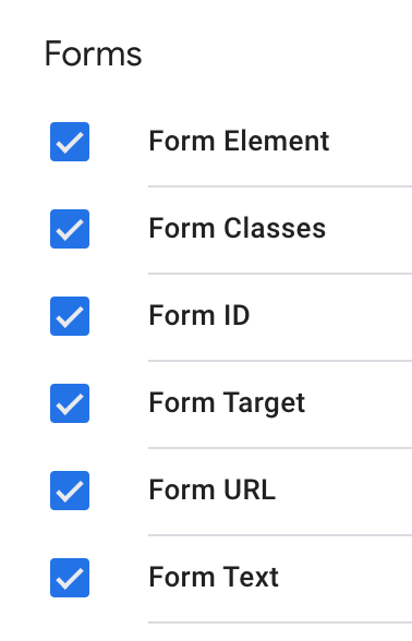 form variables